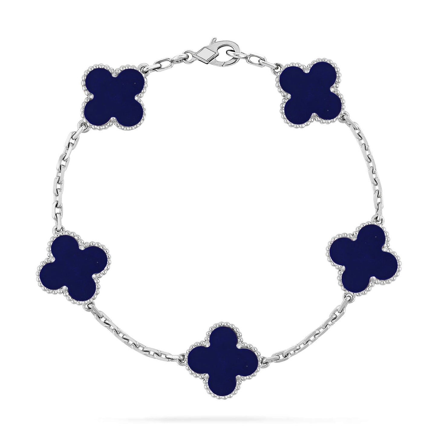 [KELA]LUCKY CLOVER 5-MOTIF BRACELET - LAPIS LAZULI COLLECTION