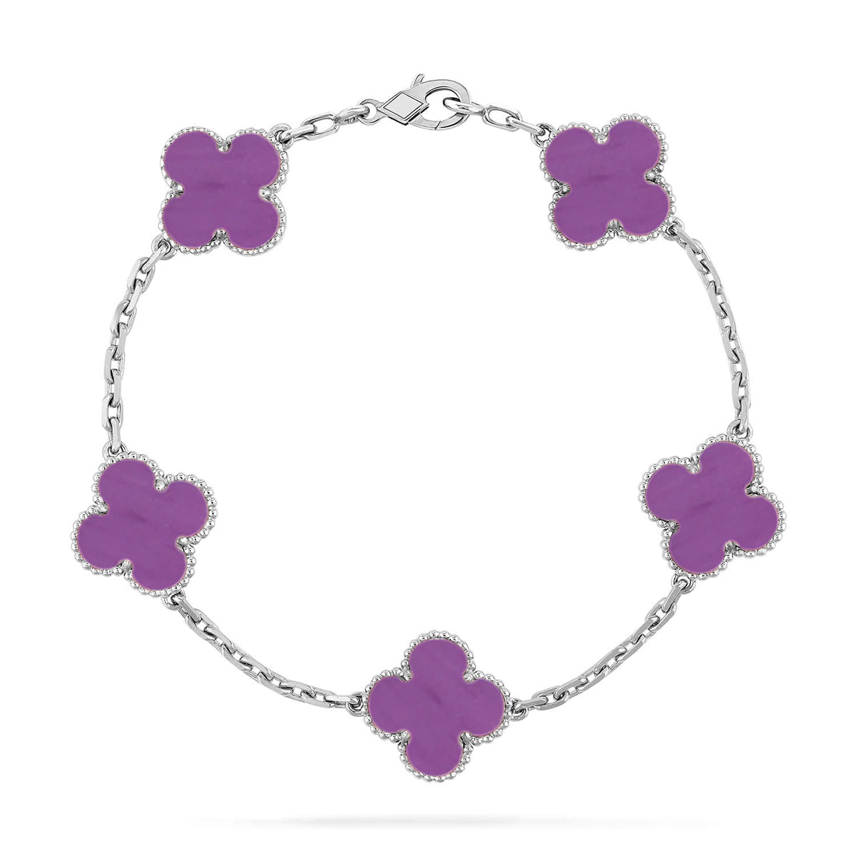 [KELA]LUCKY CLOVER 5-MOTIF BRACELET - VIOLET COLLECTION