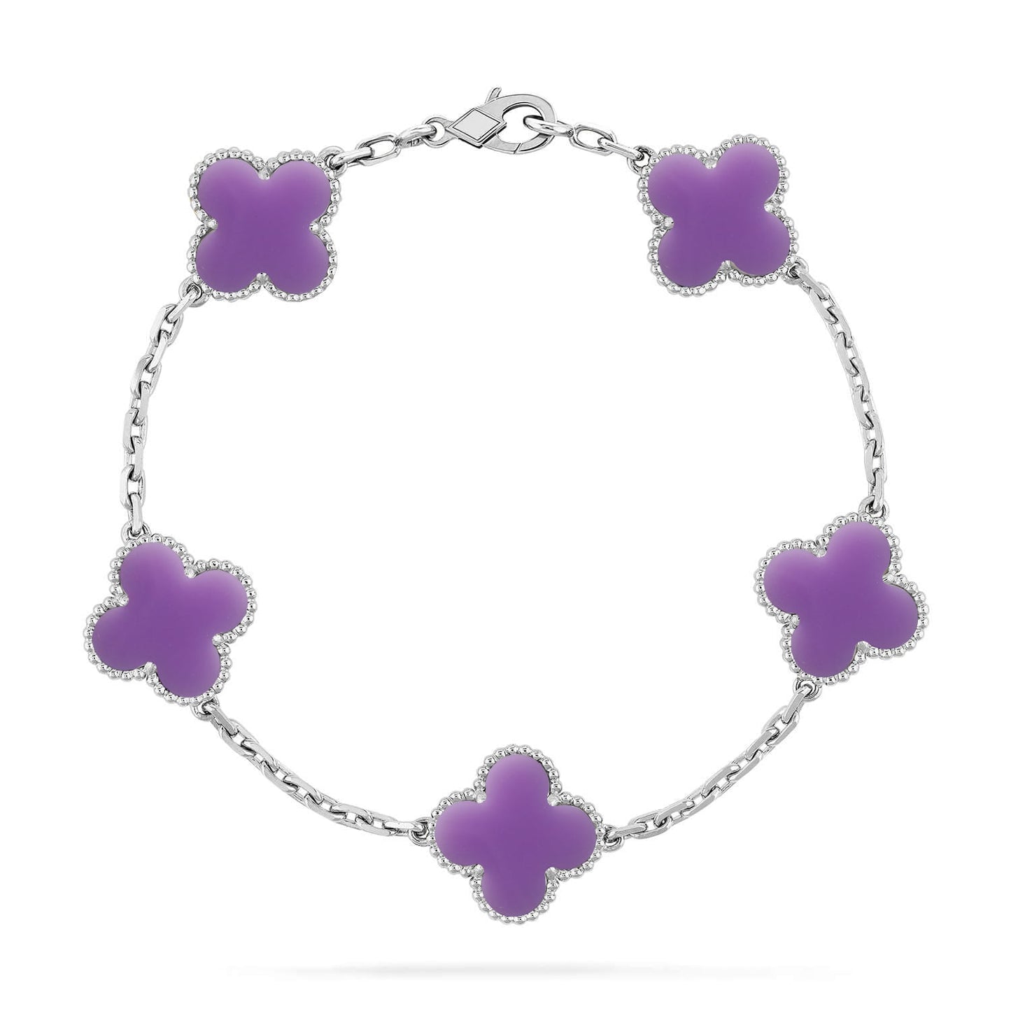[KELA]LUCKY CLOVER 5-MOTIF BRACELET - LAVENDER COLLECTION