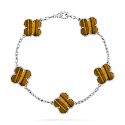 [KELA]LUCKY CLOVER 5-MOTIF BRACELET -  TIGER’S EYE COLLECTION