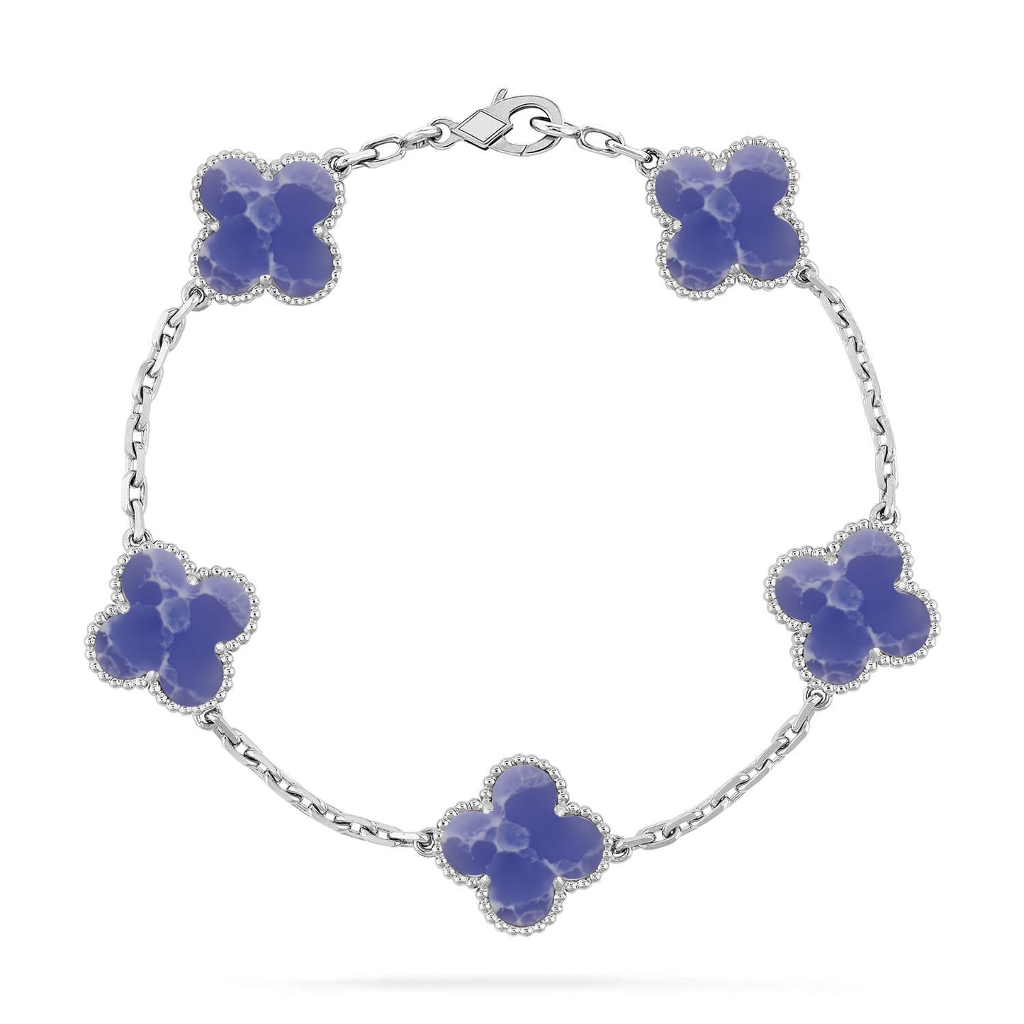 [KELA]LUCKY CLOVER 5-MOTIF BRACELET - BLUE LARIMAR COLLECTION