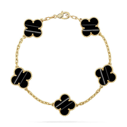 [KELA]LUCKY CLOVER 5-MOTIF BRACELET - PULSE STONE COLLECTION