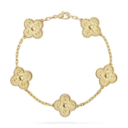 [KELA]LUCKY CLOVER 5-MOTIF BRACELET - BRONZING