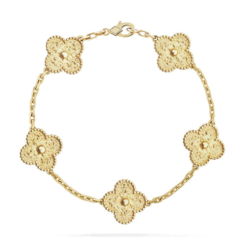 [KELA]LUCKY CLOVER 5-MOTIF BRACELET - BRONZING
