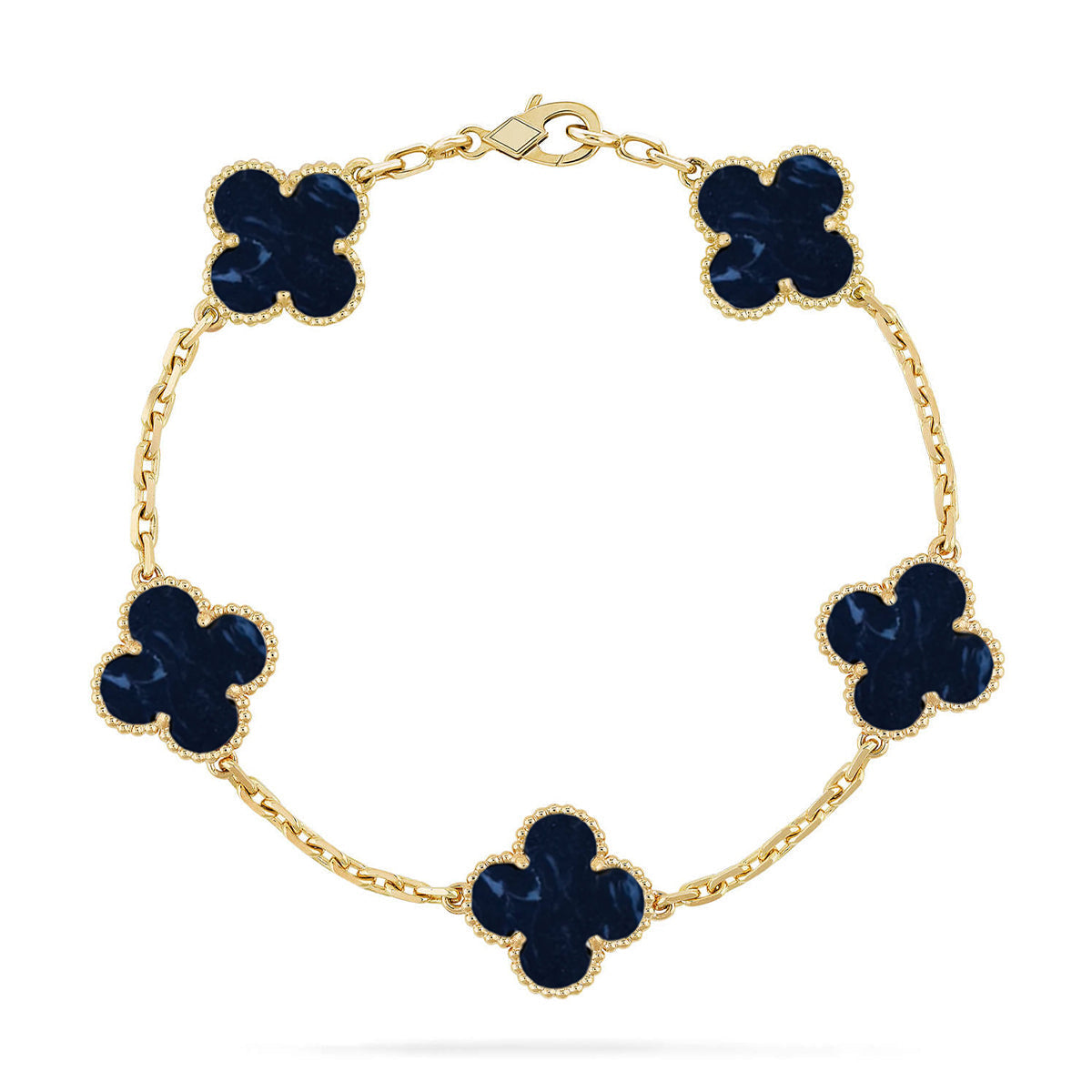 [KELA]LUCKY CLOVER 5-MOTIF BRACELET - PIETERSITE COLLECTION