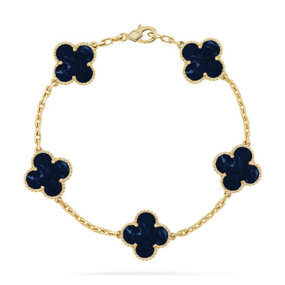 [KELA]LUCKY CLOVER 5-MOTIF BRACELET - PIETERSITE COLLECTION