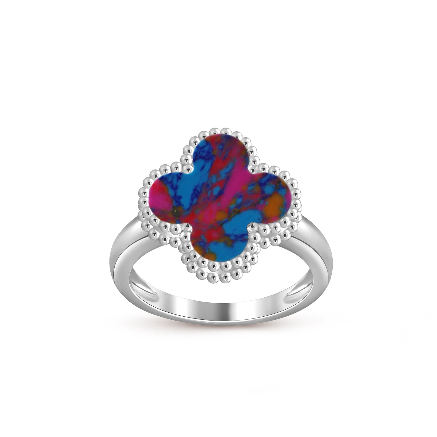 [KELA]LUCKY CLOVER VINTAGE WHITE GOLD RING COLLECTION