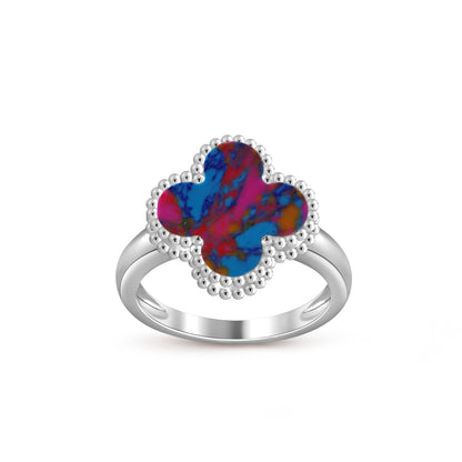 [KELA]LUCKY CLOVER VINTAGE WHITE GOLD RING COLLECTION