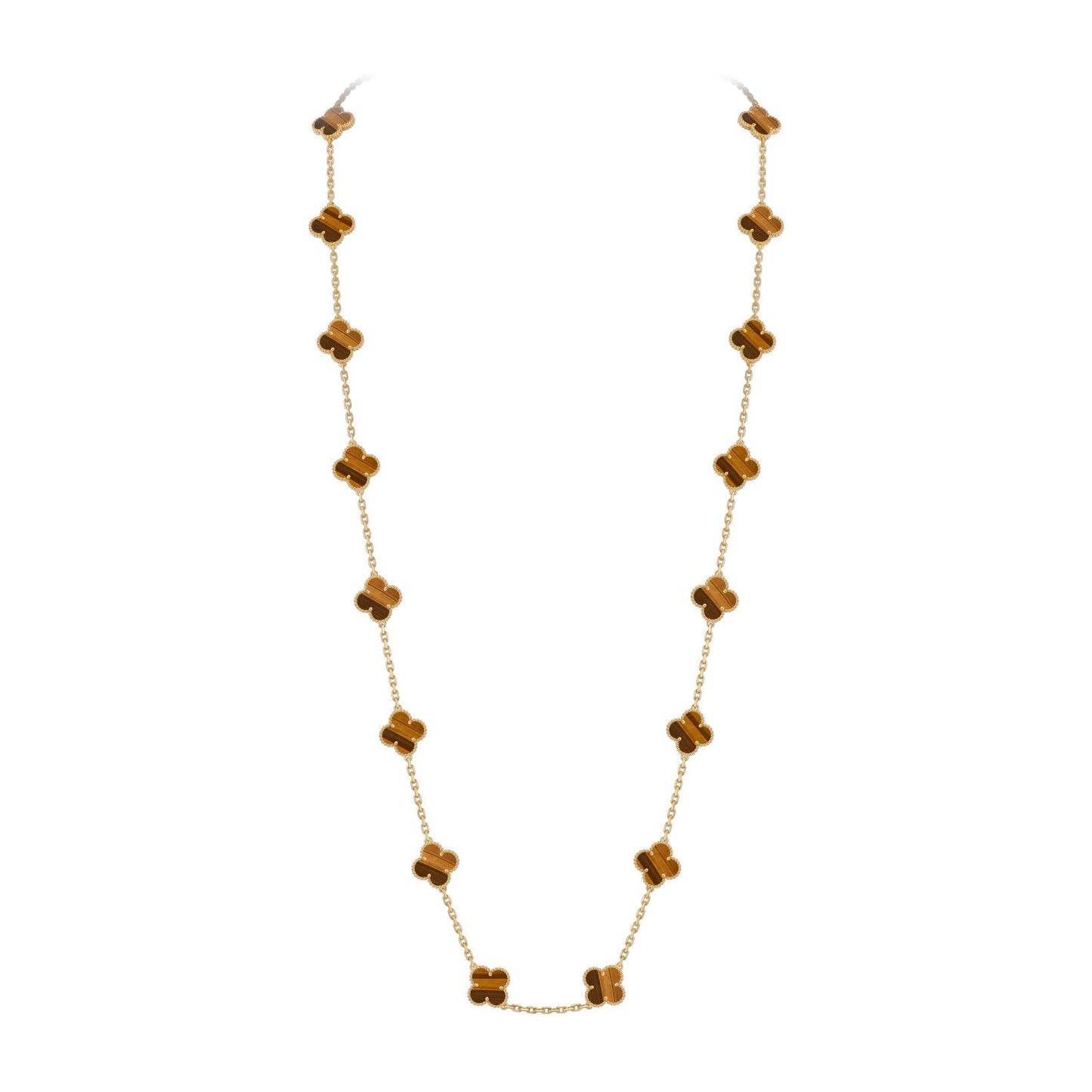 [KELA]CLASSIC 20-MOTIF LUCKY CLOVER LONG NECKLACE GOLD COLLECTION