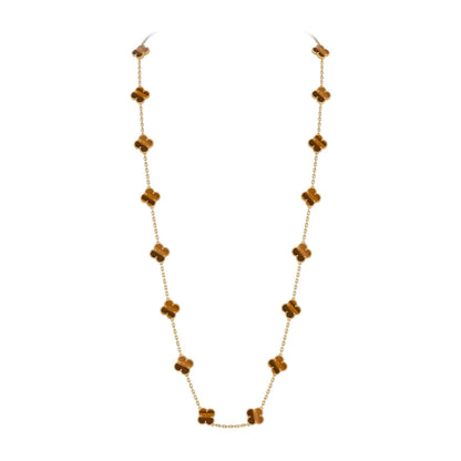 [KELA]CLASSIC 20-MOTIF LUCKY CLOVER LONG NECKLACE GOLD COLLECTION
