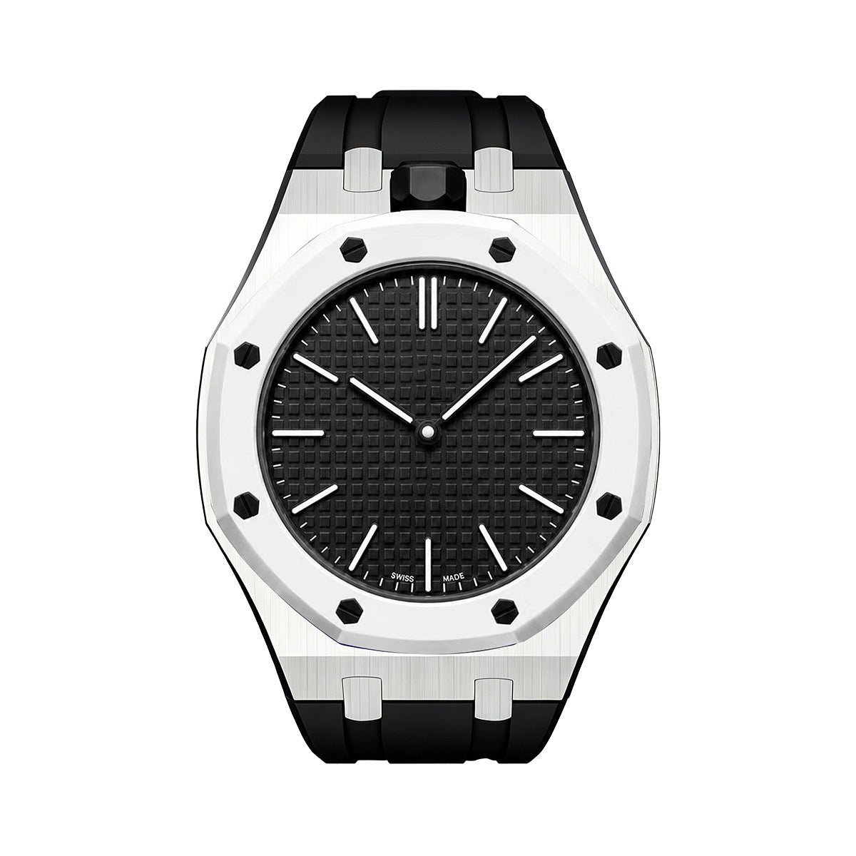 [KELA]OAK POP BLACK STEEL SILICONE STRAP