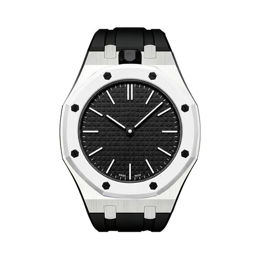 [KELA]OAK POP BLACK STEEL SILICONE STRAP
