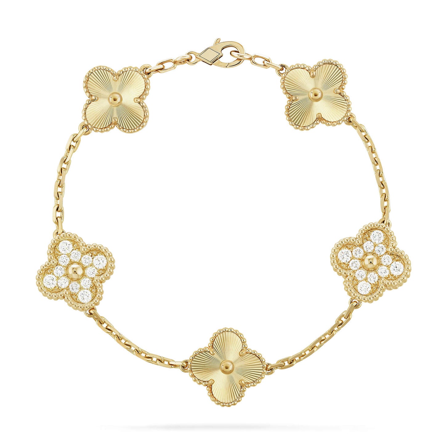 [KELA]LUCKY CLOVER 5-MOTIF BRACELET - LASER COLLECTION