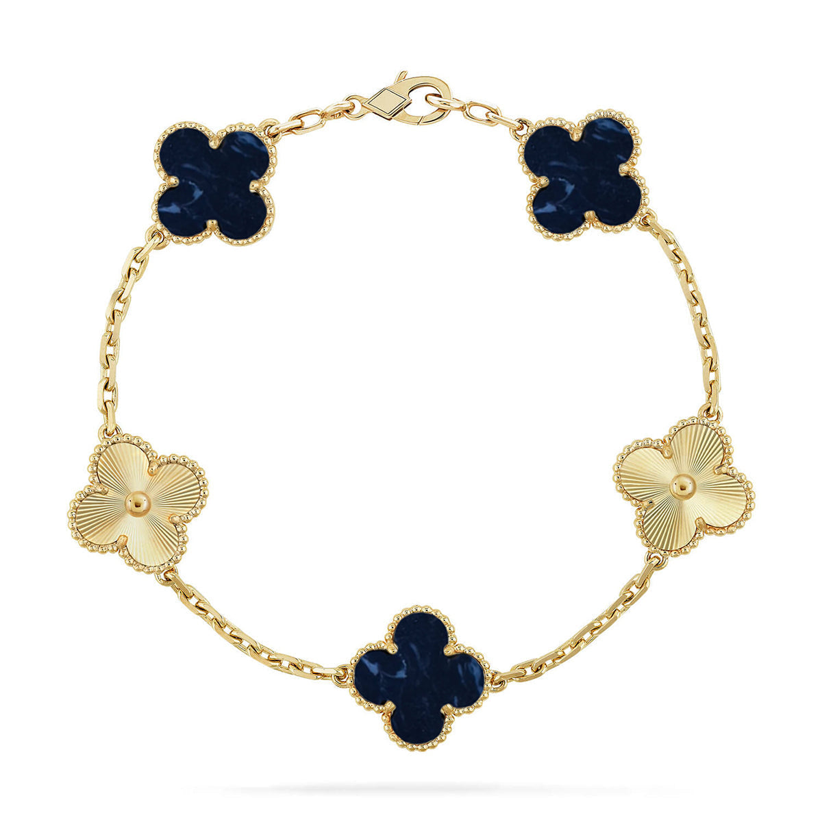 [KELA]LUCKY CLOVER 5-MOTIF BRACELET - PIETERSITE COLLECTION