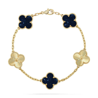 [KELA]LUCKY CLOVER 5-MOTIF BRACELET - PIETERSITE COLLECTION