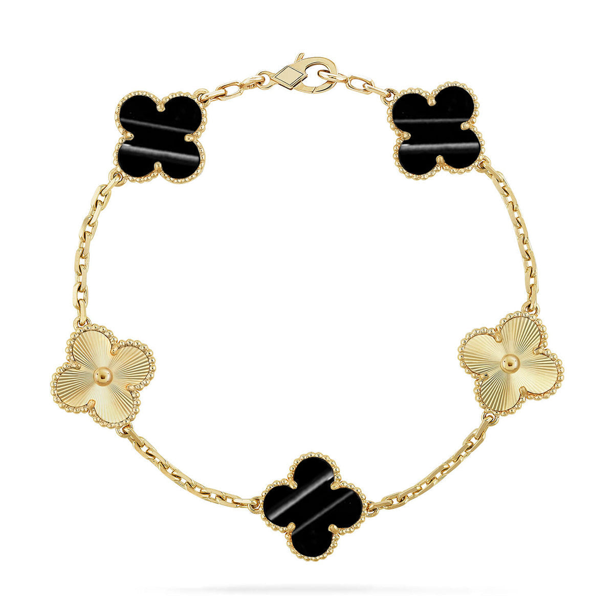 [KELA]LUCKY CLOVER 5-MOTIF BRACELET - PULSE STONE COLLECTION
