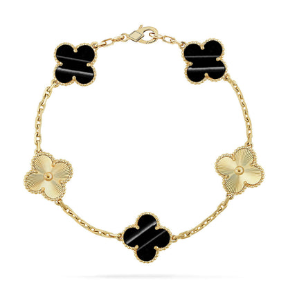 [KELA]LUCKY CLOVER 5-MOTIF BRACELET - PULSE STONE COLLECTION