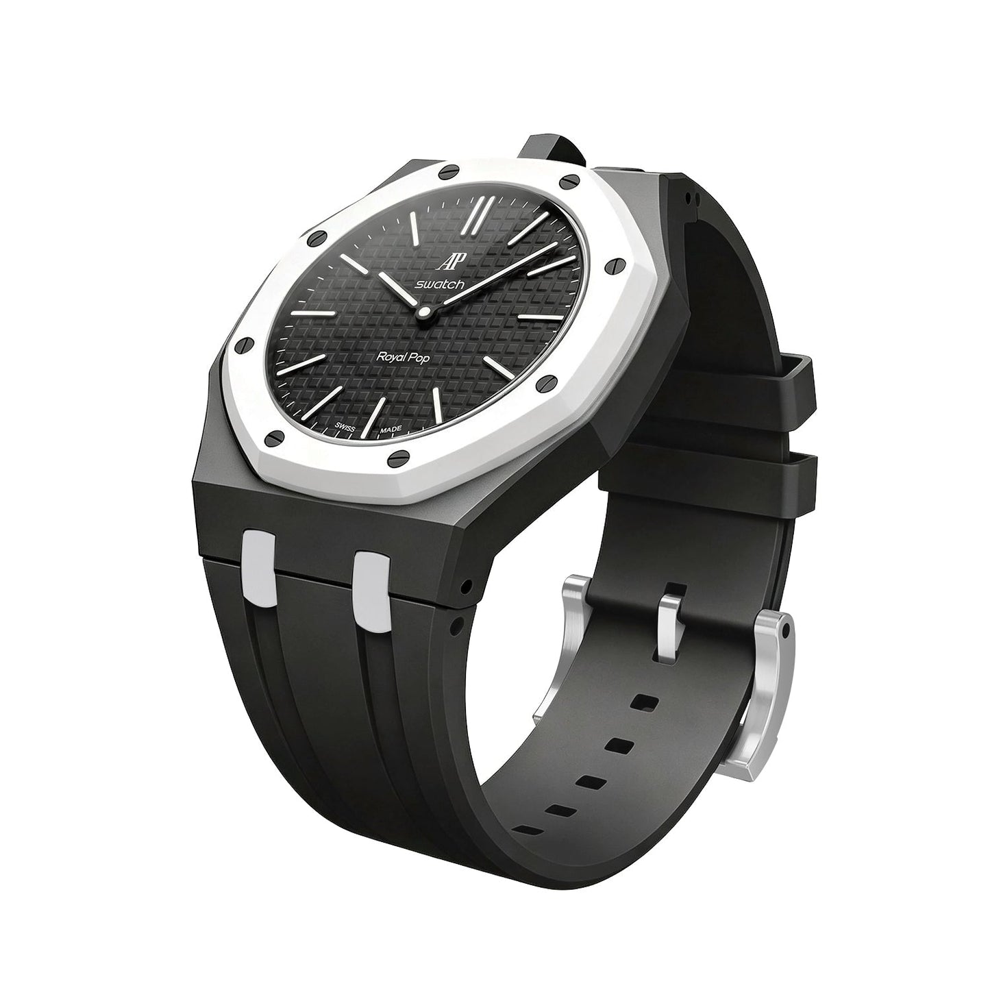 [KELA]OAK POP EXCLUSIVE BLACK AND WHITE SILICONE STRAP