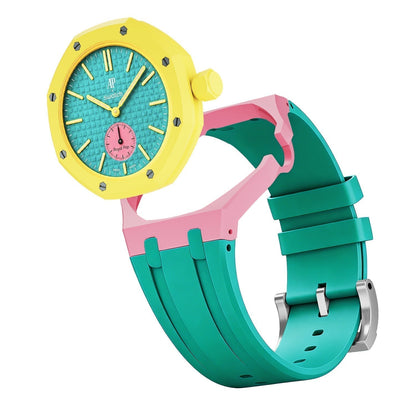 [KELA]OAK POP EXCLUSIVE PINK AND GREEN SILICONE STRAP