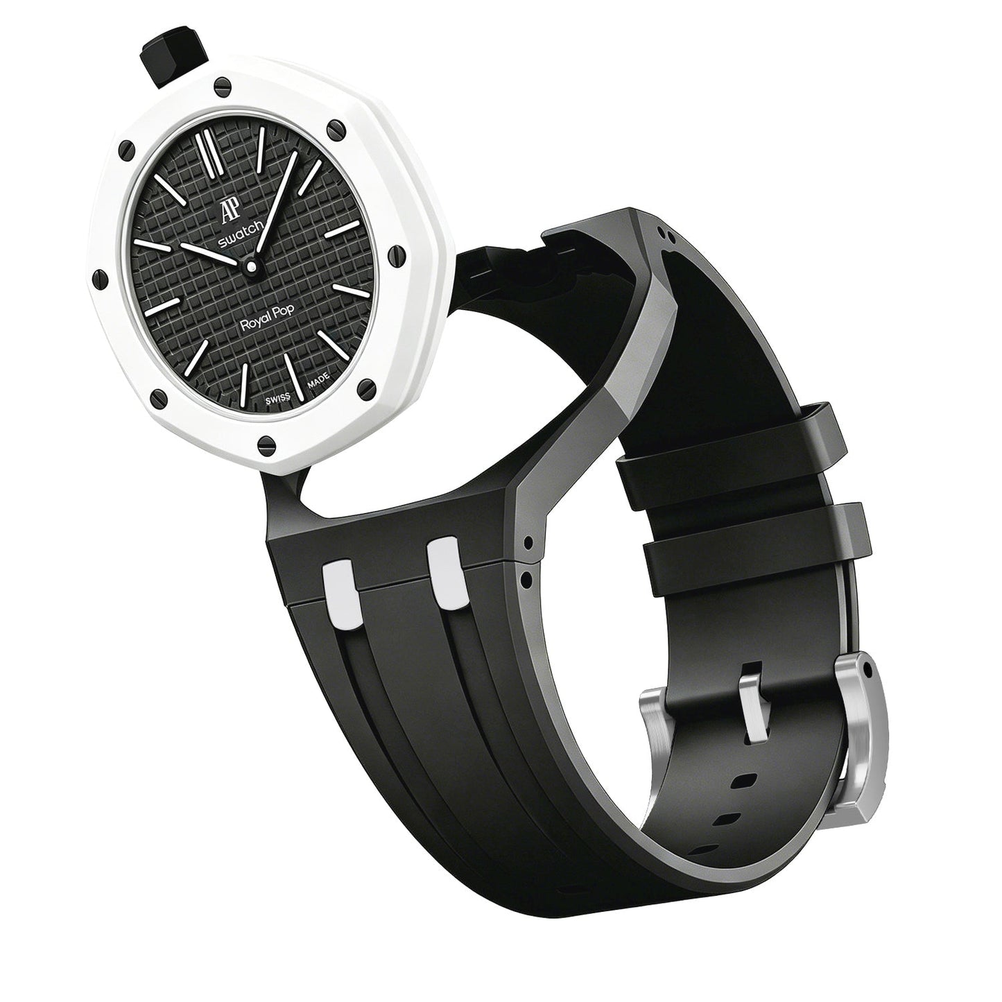 [KELA]OAK POP EXCLUSIVE BLACK AND WHITE SILICONE STRAP