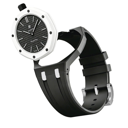 [KELA]OAK POP EXCLUSIVE BLACK AND WHITE SILICONE STRAP
