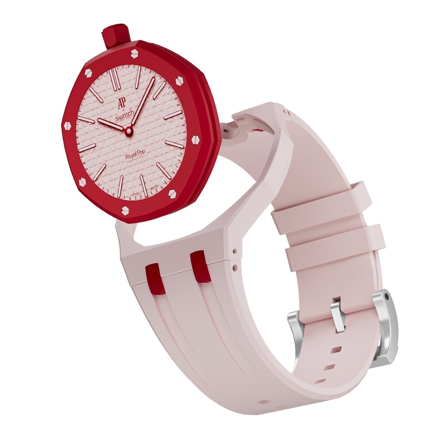 [KELA]OAK POP EXCLUSIVE PINK AND RED SILICONE STRAP