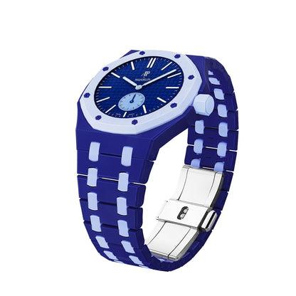 [KELA]OAK POP EXCLUSIVE DARK BLUE AND LIGHT BLUE BIOCERAMIC STRAP