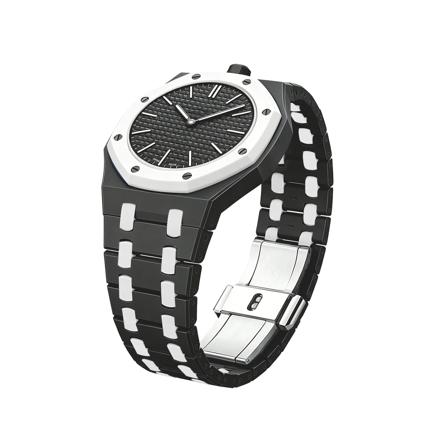 [KELA]OAK POP EXCLUSIVE BLACK AND WHITE BIOCERAMIC STRAP