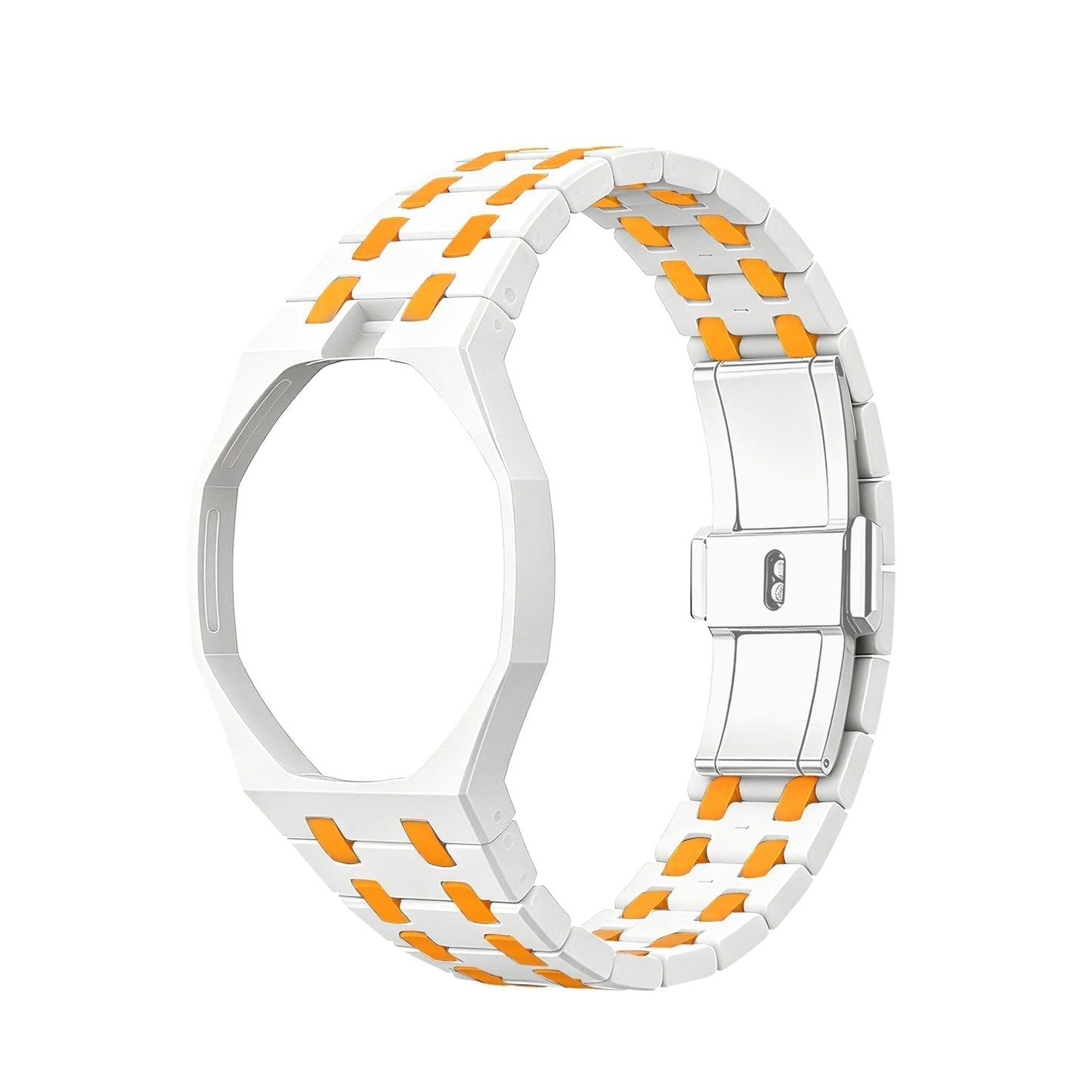 [KELA]OAK POP EXCLUSIVE WHITE AND ORANGE BIOCERAMIC STRAP