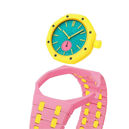 [KELA]OAK POP EXCLUSIVE PINK AND YELLOW BIOCERAMIC STRAP