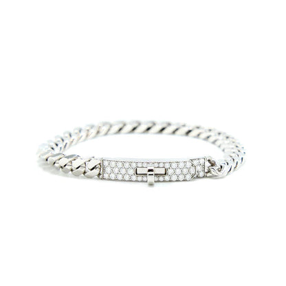 [KELA]KELLY CHAIN SILVER DIAMOND BRACELET