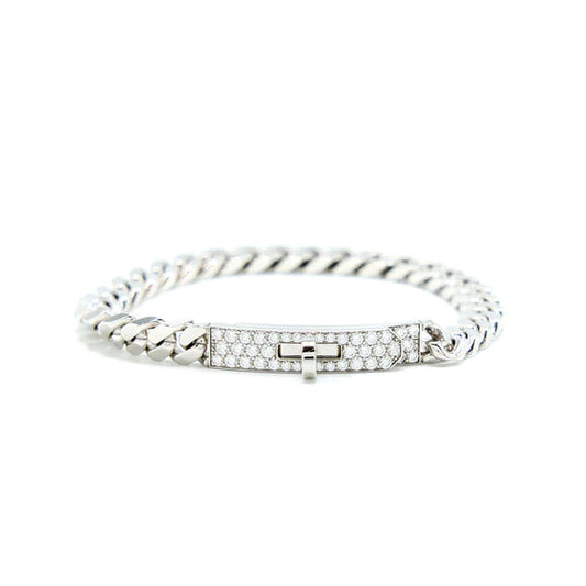 [KELA]KELLY CHAIN SILVER DIAMOND BRACELET
