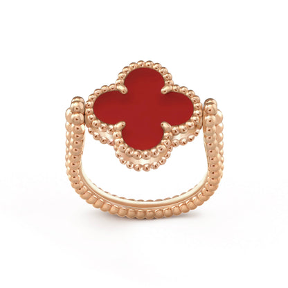 [KELA]LUCKY CLOVER ROSE GOLD REVERSIBLE RING