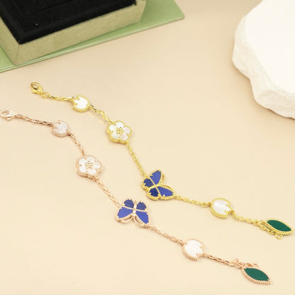 [KELA]SPRING ENCHANTMENT BUTTERFLY & FLORAL CHARM BRACELET