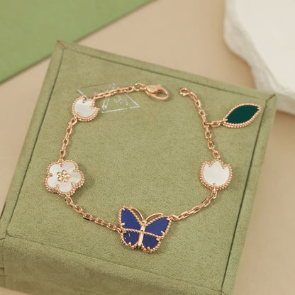 [KELA]SPRING ENCHANTMENT BUTTERFLY & FLORAL CHARM BRACELET