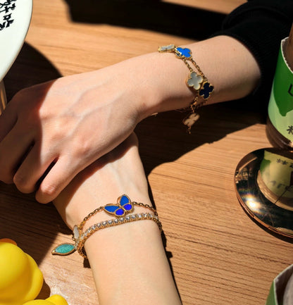 [KELA]SPRING ENCHANTMENT BUTTERFLY & FLORAL CHARM BRACELET