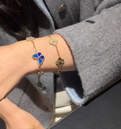 [KELA]SPRING ENCHANTMENT BUTTERFLY & FLORAL CHARM BRACELET