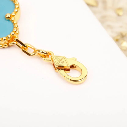 [KELA]LUCKY CLOVER 5-MOTIF BRACELET - TURQUOISE COLLECTION