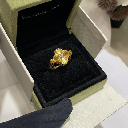 [KELA]LUCKY CLOVER GOLD REVERSIBLE RING