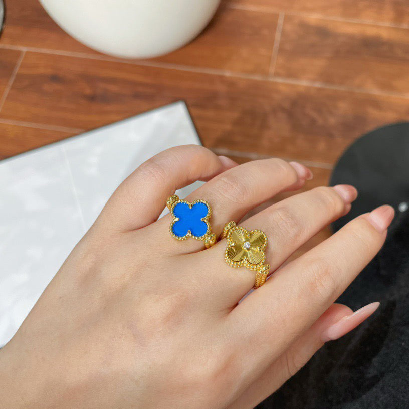 [KELA]LUCKY CLOVER GOLD REVERSIBLE RING