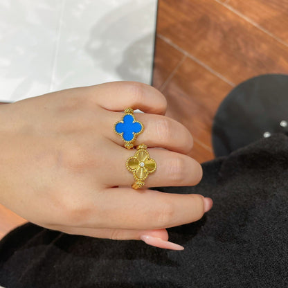 [KELA]LUCKY CLOVER GOLD REVERSIBLE RING