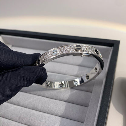 [KELA]CLASSIC 6.1MM LOVE BANGLE - DIAMOND PAVÉ & BLACK CERAMIC