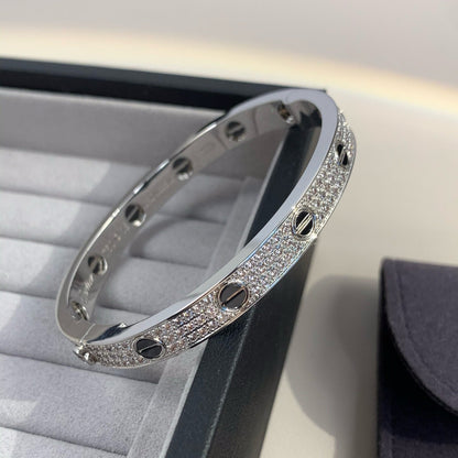 [KELA]CLASSIC 6.1MM LOVE BANGLE - DIAMOND PAVÉ & BLACK CERAMIC