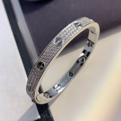 [KELA]CLASSIC 6.1MM LOVE BANGLE - DIAMOND PAVÉ & BLACK CERAMIC
