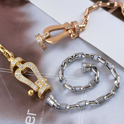 [KELA]FORCE LARGE HORSESHOE CLASP METAL BRACELET
