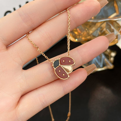 [KELA]LUCKY CARNELIAN LADYBUG CHARM NECKLACE
