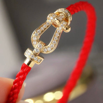 [KELA]FORCE LARGE HORSESHOE FULL DIAMOND BRACELET - WHITE GOLD
