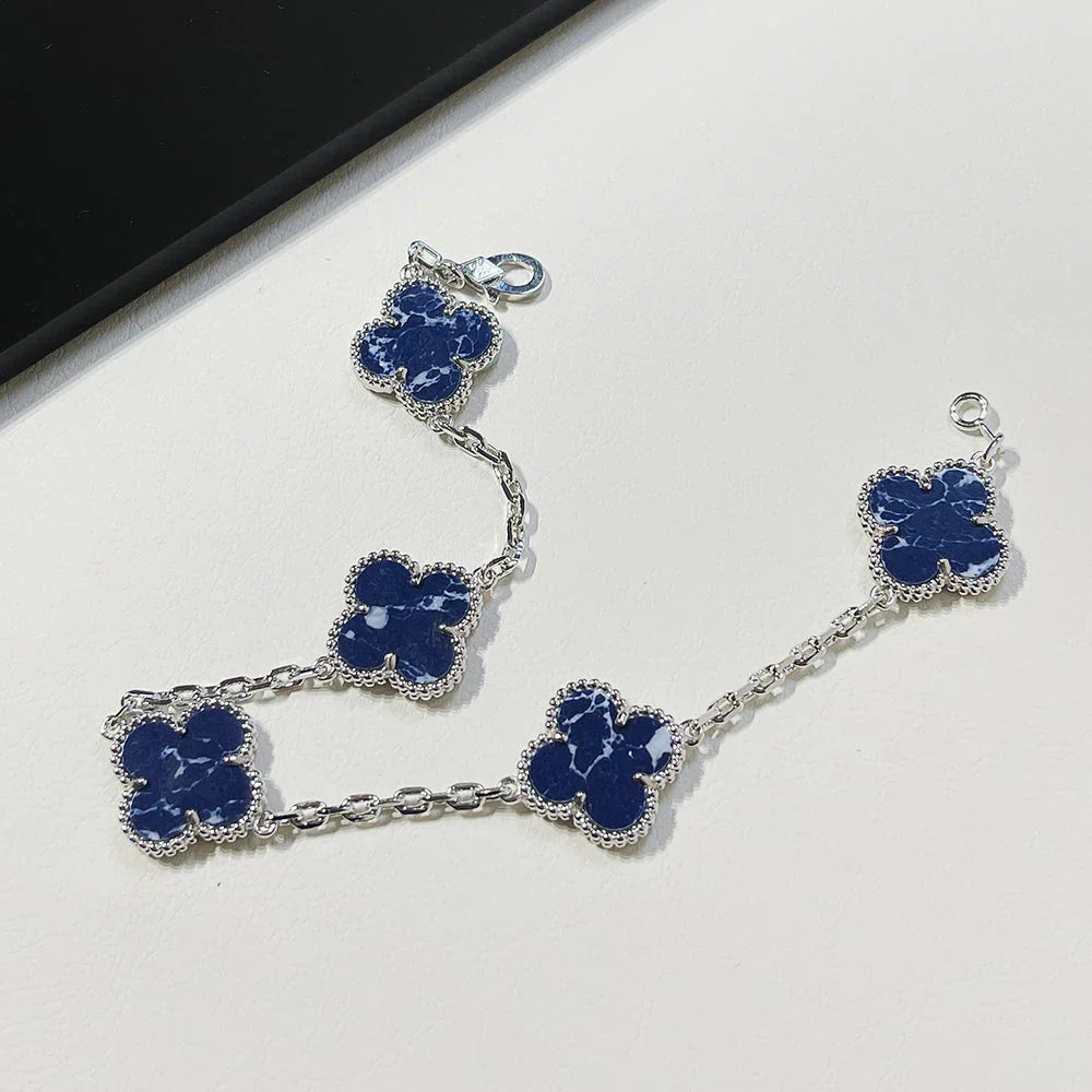 [KELA]LUCKY CLOVER 5-MOTIF BRACELET - PIETERSITE COLLECTION