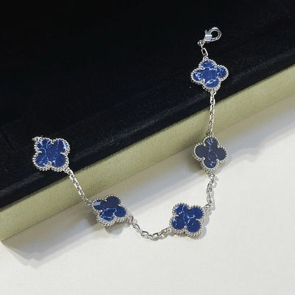[KELA]LUCKY CLOVER 5-MOTIF BRACELET - PIETERSITE COLLECTION
