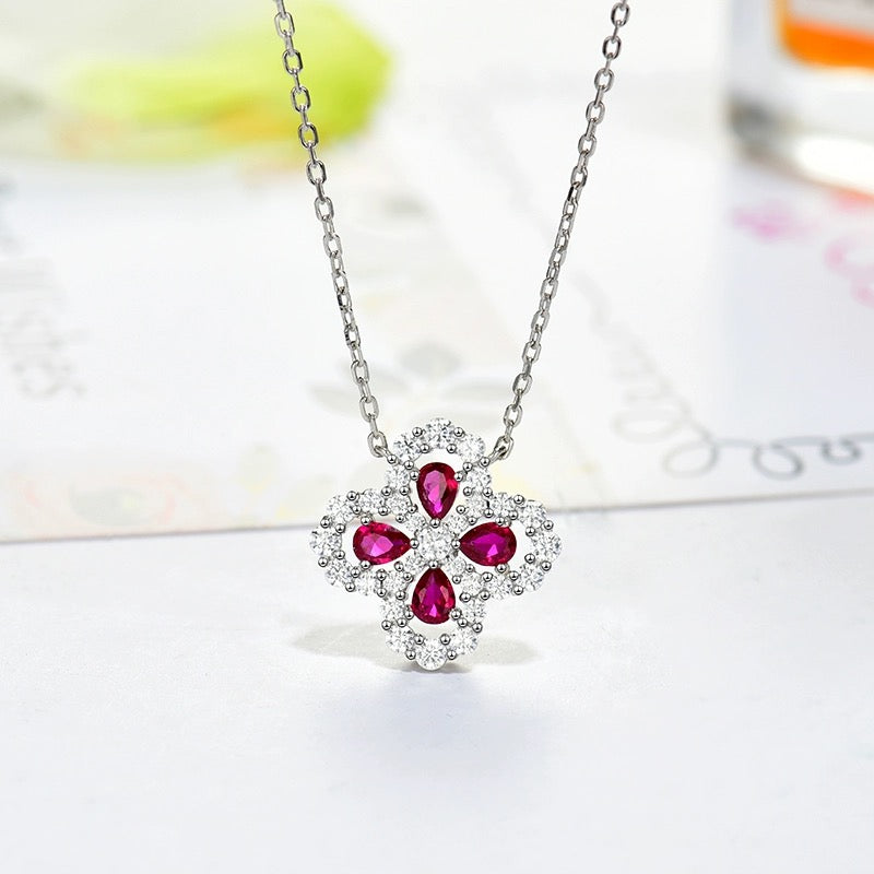 [KELA]LOOP NECKLACE FULL MOTIF DIAMOND 16MM MULTIPLE COLORS